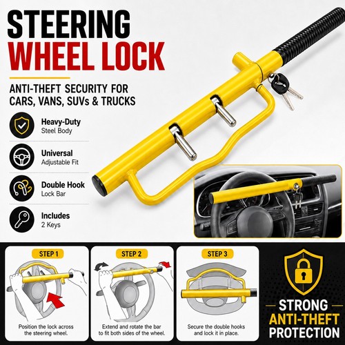 Car steering wheel lock heavy - wheel,